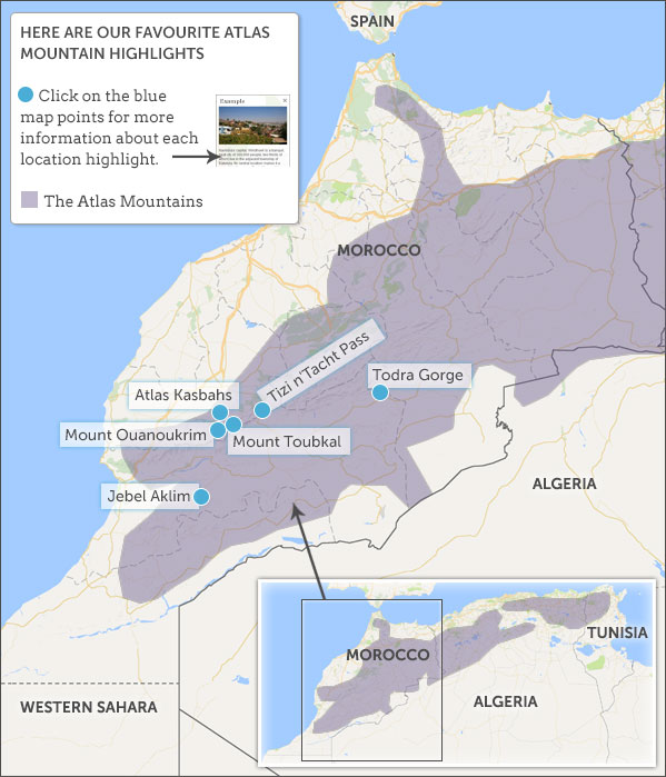 Atlas Mountains On A Map 