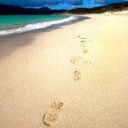 Footprints in the sand, Scotland walking holidays
