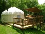 Yurt accommodation in the Cotswolds, England