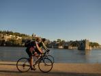 France cycling tour in the Arles countryside 
