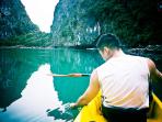 Sea kayaking in Halong bay, Vietnam