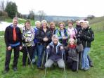 Nordic walking in the Surrey Hills, England