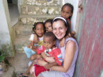 Volunteer with children in Brazil