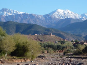 View of Kasbah Angour from river valley