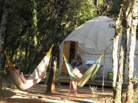 Yurt holiday in the Ardeche Gorge, France