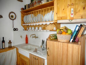 Traditional kitchen in the villas