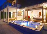 Luxury outdoor bath, Maldives luxury resort