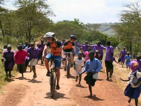 Biking with the kids in Tanzania