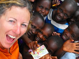 Check out those smiles, cycling in Tanzania