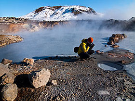 Photographing geothermal Activity