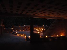 Lamp Lit Court Yard