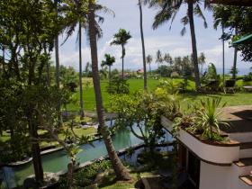 View over the pool to the Ocean from the Mezzanine