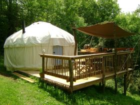 Yurt accommodation in the Cotswolds, England