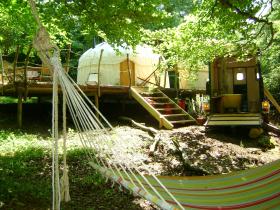 Yurt accommodation in the Cotswolds, England