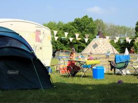 Campsite and yurts in Sussex, England