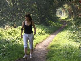 Cycle path sustrans 45 bordering the farm