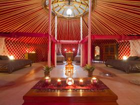 Luxury yurt pod accommodation in Lanzarote, with eco car
