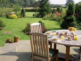 Breakfast is taken in the garden on nice days