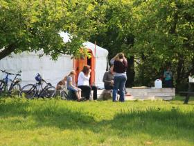 Campsite and yurts in Sussex, England