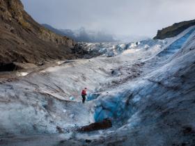 Walking on the glacier