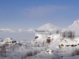 Snow around Lake Myvatn- photo Birkir