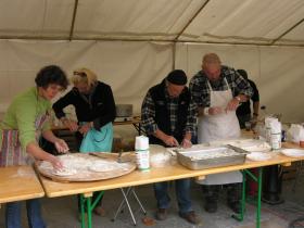 Making gnocchi in the square, La Brigue