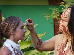 Takona Rapa Nui body painting art.