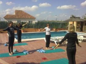 Pilates by the pool