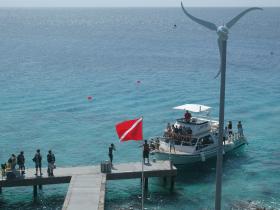 Shore diving and dive boat dock