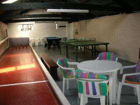 Games Barn with skittle alley, pool table, table tennis etc