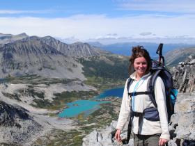 Happy hiker on the trail
