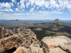 View of Barn Bluff from the summit of Cradle Mountain