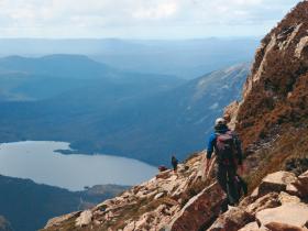 Descending Cradle Mountain