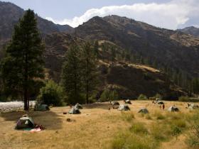 Camp on the Middle Fork of the Salmon River, Idaho, USA