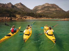 Paddling in Freycinet