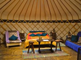 Sussex campsite with yurts, England
