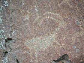Indian rock art on the Salmon River, Idaho, USA