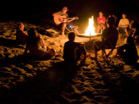 Campfire on the Salmon River, Idaho, USA