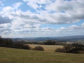 A view from the Cotswold Escarpment in winter