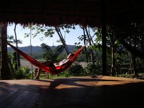 Relaxing after a long day volunteering