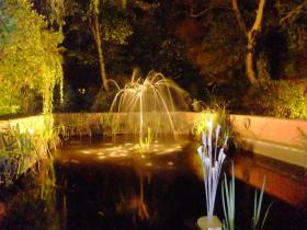 The tree fountain at night in our Secret garden
