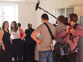 Three in a Bed Filming