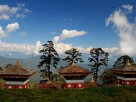 Chorten at Dochu La pass in Bhutan