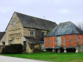 Dovecote and granary in farmyard
