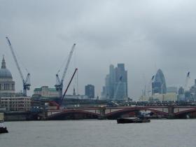 Blackfriars Bridge, St Pauls, the Gherkin and the River Thames