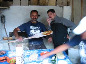 Traditional turkish 'pizza' in camp