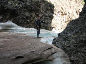 Ice-filled canyon in the Gobi