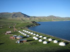 Ger camp beside White Lake