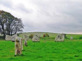 Avebury stone circle at the west end of The Ridgeway