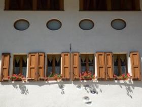 Agritourism windows in the Dolomites